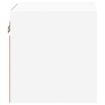 Meuble TV mural avec lumières LED blanc 30x28,5x30 cm – Image 7