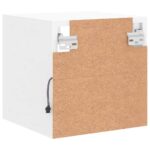 Meuble TV mural avec lumières LED blanc 30x28,5x30 cm – Image 8