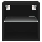 Meuble TV mural avec lumières LED noir 30x28,5x30 cm – Image 6