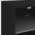Meuble TV mural avec lumières LED noir 30x28,5x30 cm – Image 9