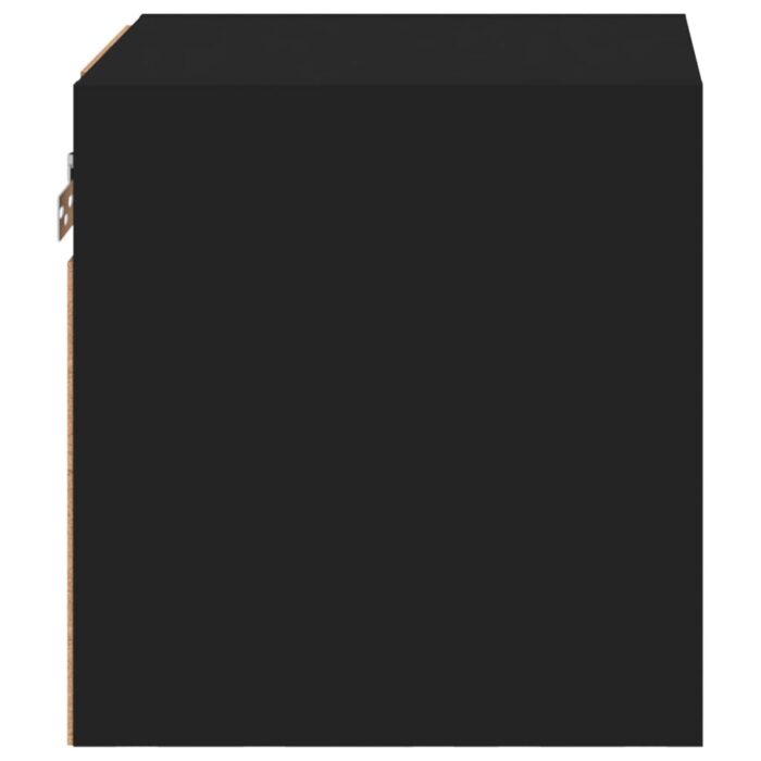 Meubles TV muraux avec lumières LED 2 pcs noir 30x28,5x30 cm – Image 8