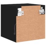 Meubles TV muraux avec lumières LED 2 pcs noir 30x28,5x30 cm – Image 9