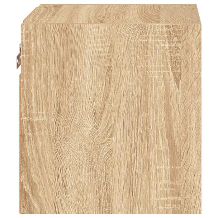 Meuble TV mural avec lumières LED chêne sonoma 30x28,5x30 cm – Image 7