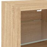 Meuble TV mural avec lumières LED chêne sonoma 30x28,5x30 cm – Image 9