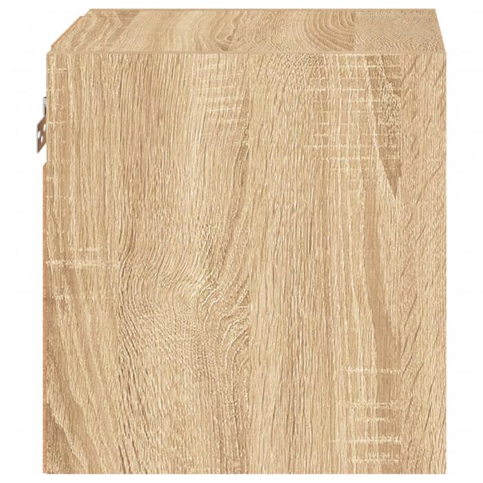 Meubles TV muraux lumières LED 2 pcs chêne sonoma 30x28,5x30 cm – Image 8