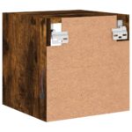 Meuble TV mural avec lumières LED chêne fumé 30x28,5x30 cm – Image 8