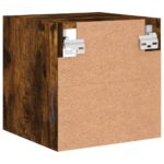 Meubles TV muraux et lumières LED 2pcs chêne fumé 30x28,5x30 cm – Image 9