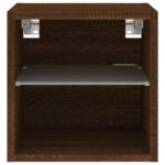 Meuble TV mural avec lumières LED chêne marron 30x28,5x30 cm – Image 6