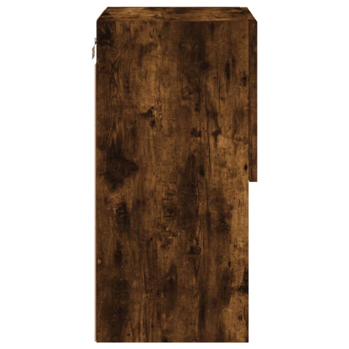 Meuble TV avec lumières LED chêne fumé 30,5x30x60 cm – Image 8