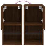 Meuble TV avec lumières LED chêne marron 30,5x30x60 cm – Image 10