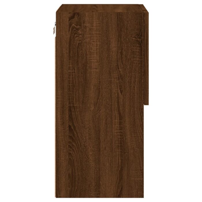 Meuble TV avec lumières LED chêne marron 30,5x30x60 cm – Image 8