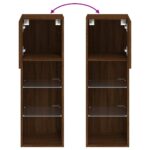 Meuble TV avec lumières LED chêne marron 30,5x30x90 cm – Image 10