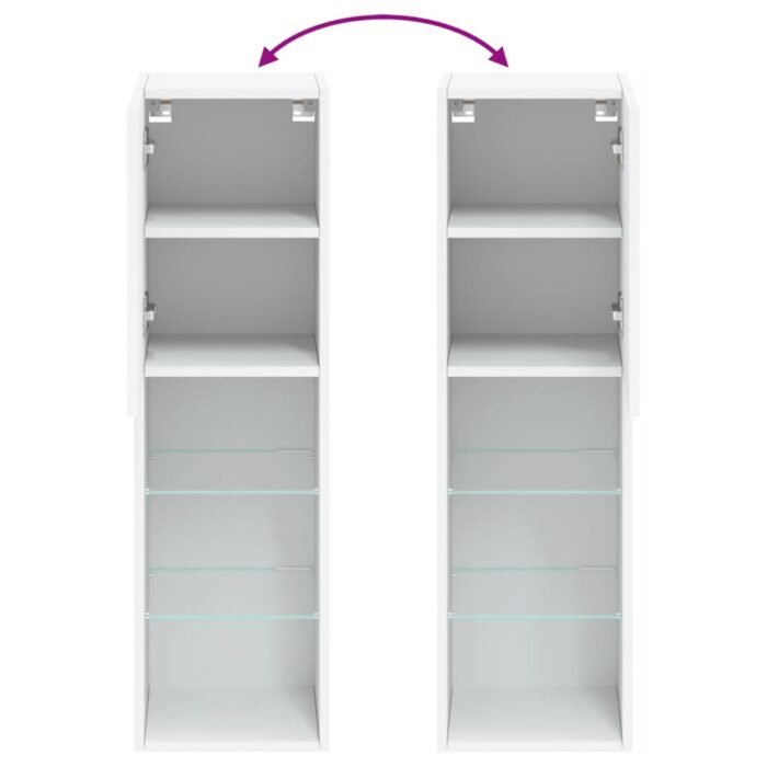 Meuble TV avec lumières LED blanc 30,5x30x102 cm – Image 10