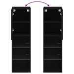 Meuble TV avec lumières LED noir 30,5x30x102 cm – Image 10