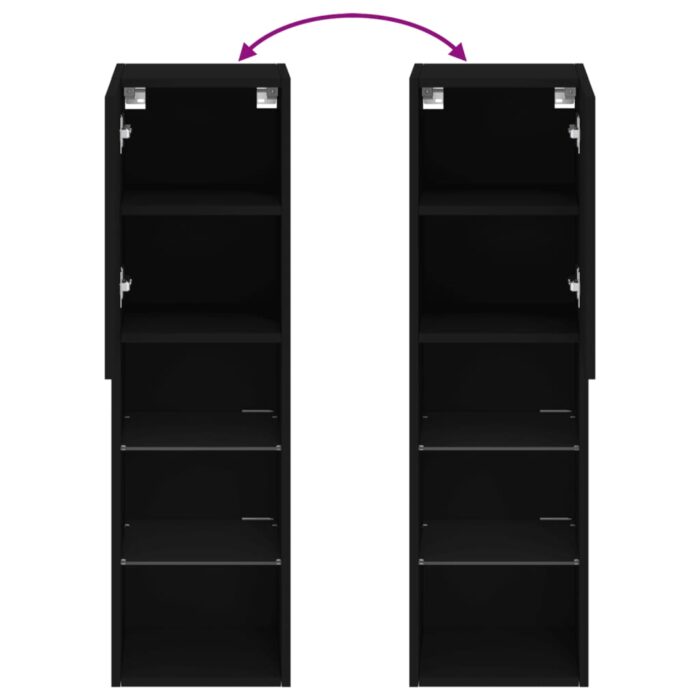 Meuble TV avec lumières LED noir 30,5x30x102 cm – Image 10