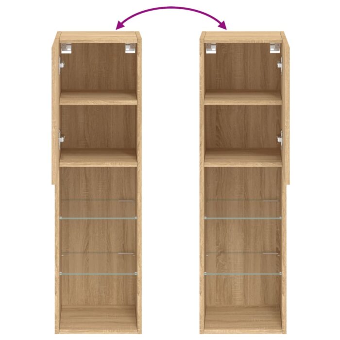 Meuble TV avec lumières LED chêne sonoma 30,5x30x102 cm – Image 10