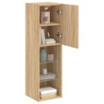Meuble TV avec lumières LED chêne sonoma 30,5x30x102 cm – Image 4
