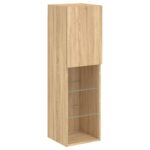 Meuble TV avec lumières LED chêne sonoma 30,5x30x102 cm – Image 5