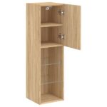 Meuble TV avec lumières LED chêne sonoma 30,5x30x102 cm – Image 6