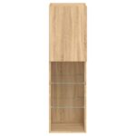 Meuble TV avec lumières LED chêne sonoma 30,5x30x102 cm – Image 7