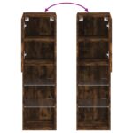 Meuble TV avec lumières LED chêne fumé 30,5x30x102 cm – Image 10