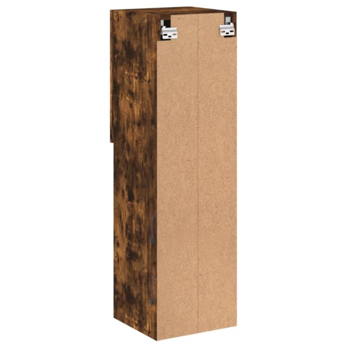 Meuble TV avec lumières LED chêne fumé 30,5x30x102 cm – Image 9