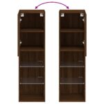 Meuble TV avec lumières LED chêne marron 30,5x30x102 cm – Image 10