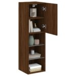 Meubles TV avec lumières LED 2 pcs chêne marron 30,5x30x102 cm – Image 3