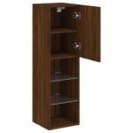 Meubles TV avec lumières LED 2 pcs chêne marron 30,5x30x102 cm – Image 6