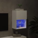 Meuble TV avec lumières LED blanc 40,5x30x60 cm – Image 3