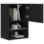 Meuble TV avec lumières LED noir 40,5x30x60 cm – Image 4