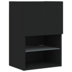 Meuble TV avec lumières LED noir 40,5x30x60 cm – Image 5