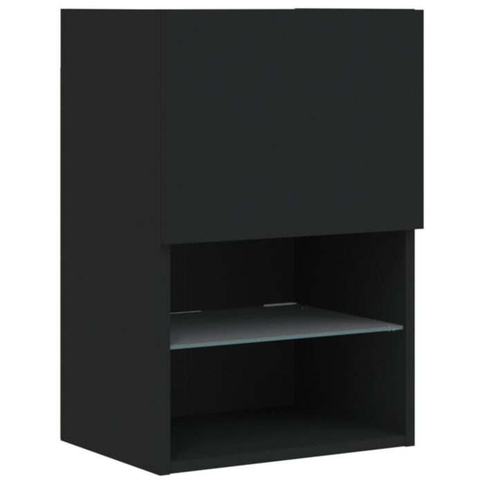 Meuble TV avec lumières LED noir 40,5x30x60 cm – Image 5