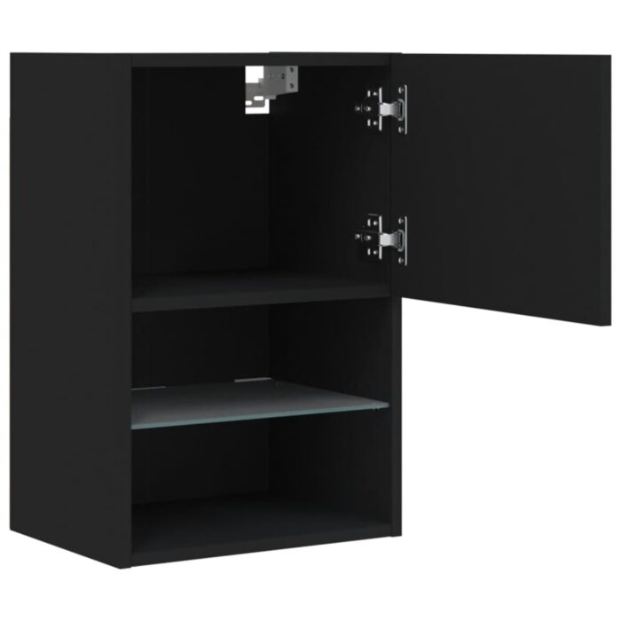Meuble TV avec lumières LED noir 40,5x30x60 cm – Image 6