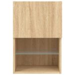 Meuble TV avec lumières LED chêne sonoma 40,5x30x60 cm – Image 7