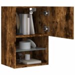 Meuble TV avec lumières LED chêne fumé 40,5x30x60 cm – Image 4