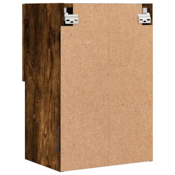 Meuble TV avec lumières LED chêne fumé 40,5x30x60 cm – Image 9