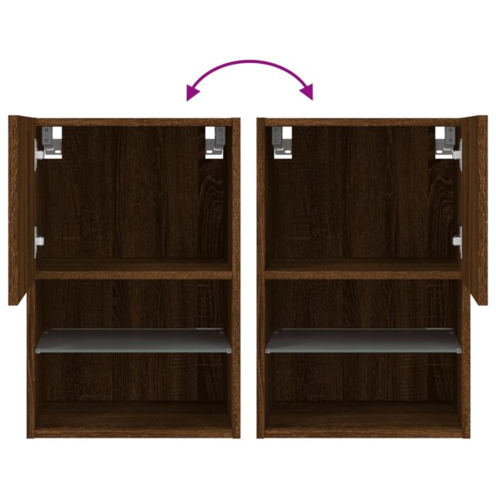 Meubles TV avec lumières LED 2 pcs chêne marron 40,5x30x60 cm – Image 10