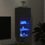 Meuble TV avec lumières LED noir 40,5x30x90 cm – Image 3