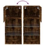 Meuble TV avec lumières LED chêne fumé 40,5x30x90 cm – Image 10