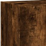 Meuble TV avec lumières LED chêne fumé 40,5x30x90 cm – Image 11