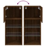 Meuble TV avec lumières LED chêne marron 40,5x30x90 cm – Image 10