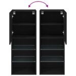 Meuble TV avec lumières LED noir 40,5x30x102 cm – Image 10