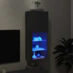 Meuble TV avec lumières LED noir 40,5x30x102 cm – Image 3