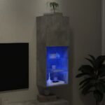 Meuble TV avec lumières LED gris béton 40,5x30x102 cm – Image 3