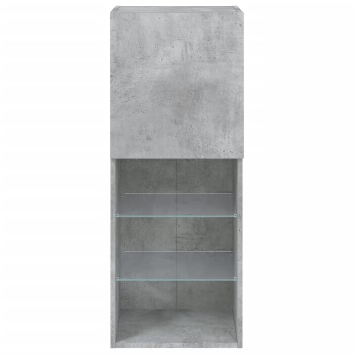 Meuble TV avec lumières LED gris béton 40,5x30x102 cm – Image 7