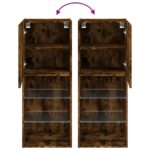 Meuble TV avec lumières LED chêne fumé 40,5x30x102 cm – Image 10