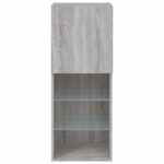 Meuble TV avec lumières LED sonoma gris 40,5x30x102 cm – Image 7