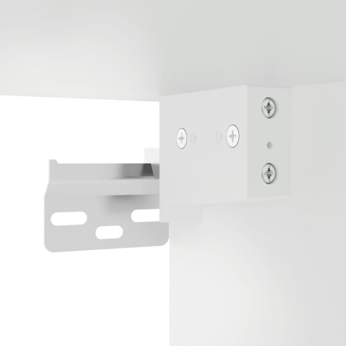 Tables de chevet murales avec lumières LED 2 pcs blanc – Image 11