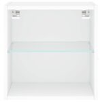 Tables de chevet murales avec lumières LED 2 pcs blanc – Image 7